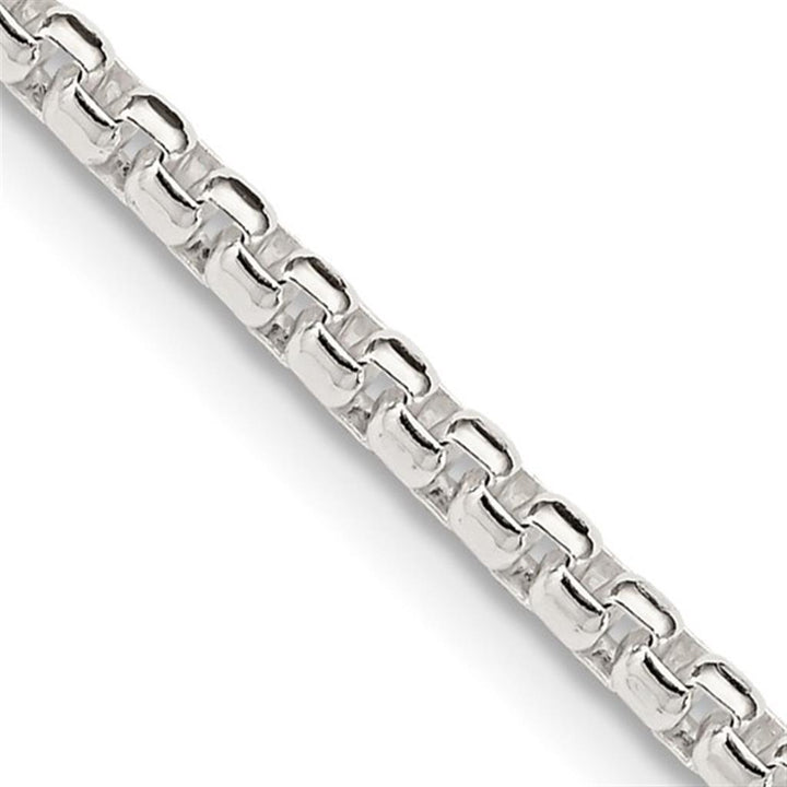 White Sterling Silver 2.6 MM Box Chain 24" Long