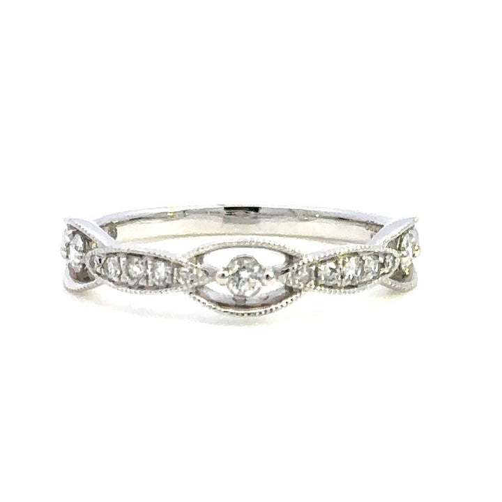 Promise Style Fashion Ring 14 Karat White with Diamonds size 7