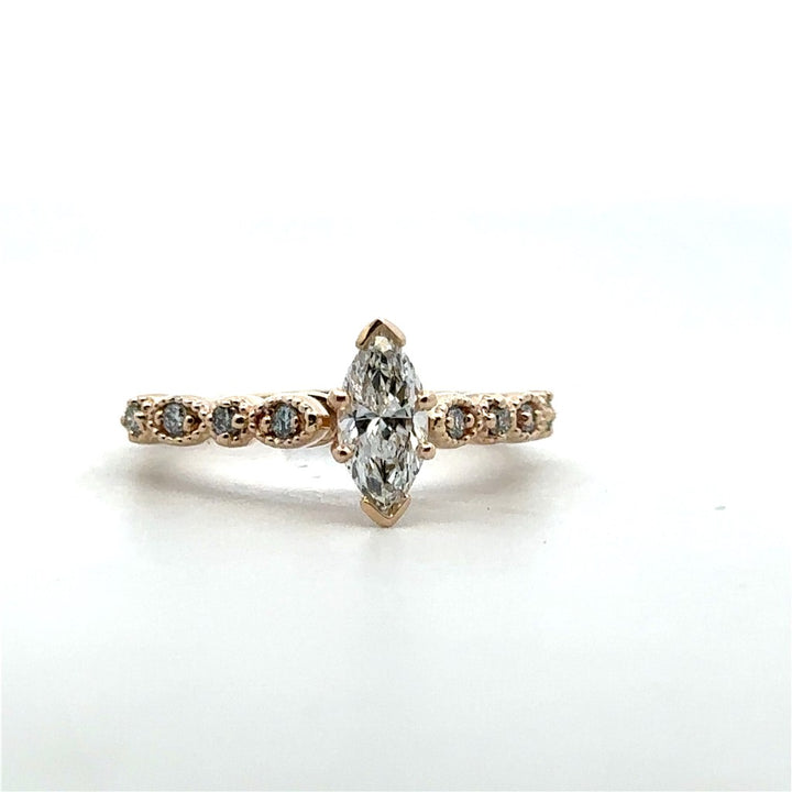 Solitare Accent Style Diamond Engagement Ring 14 Karat Gold Yellow 
(Center Stone Not Included)