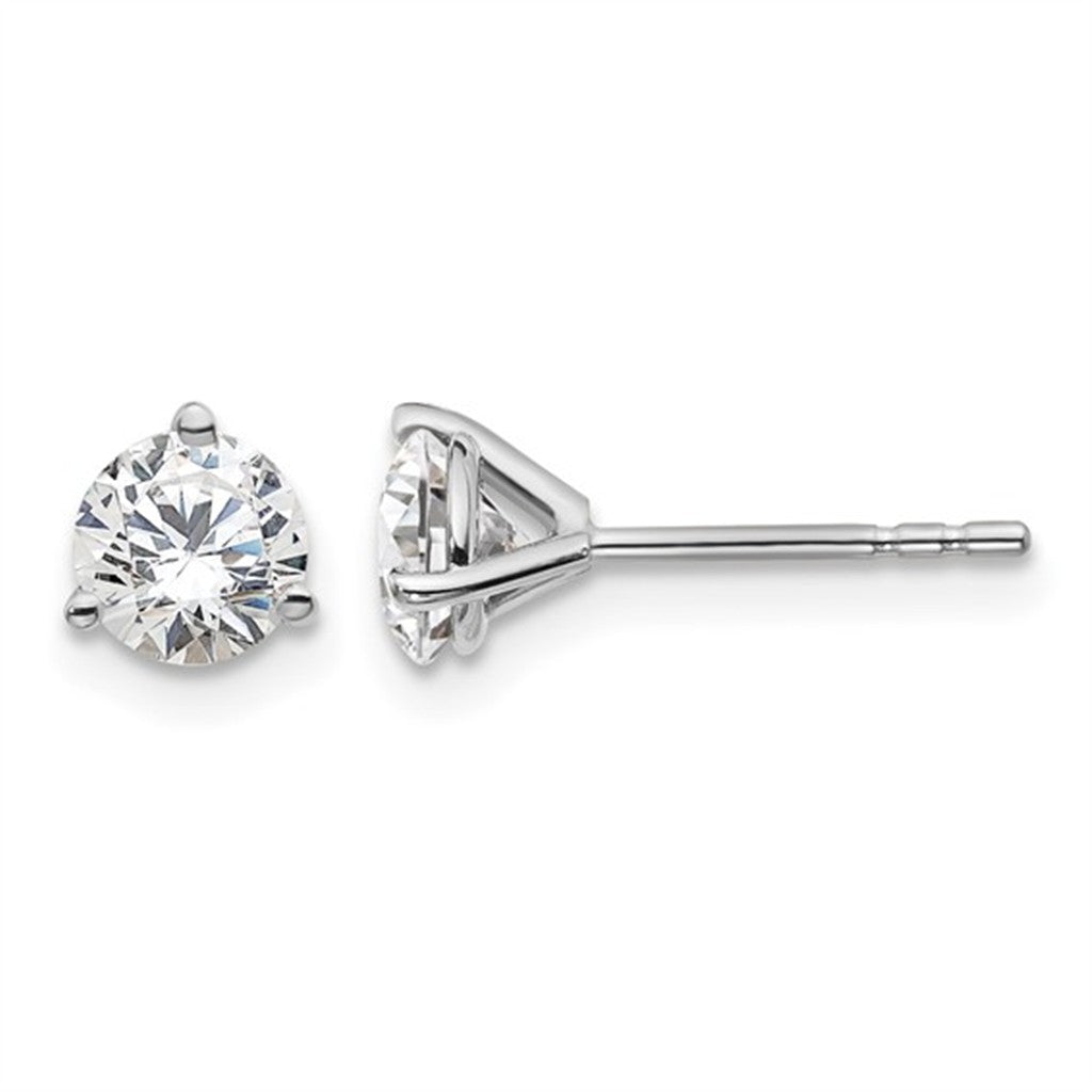 Lab Diamonds Studs Earrings 14 Karat White 1.00 Carat Total Weight