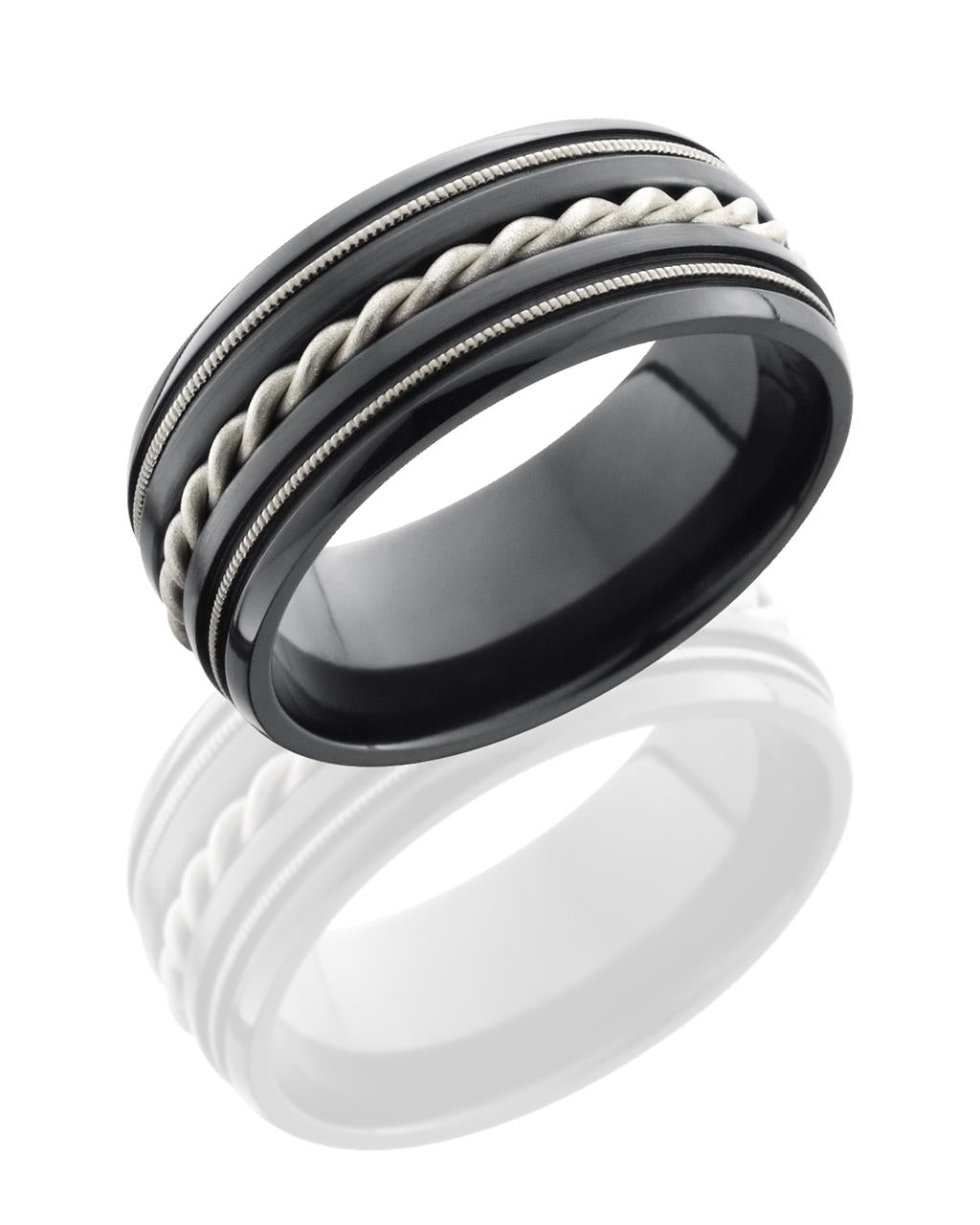 Black Zirconium Alternative Metal Ring 9mm wide Size 10.75