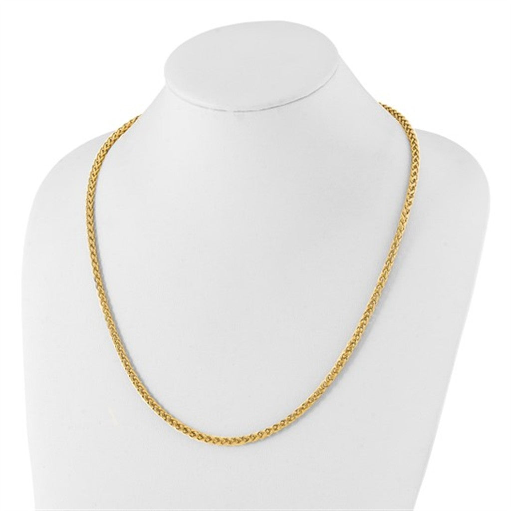 Yellow Stainless Steel 4 MM Spiga Chain 24" Long