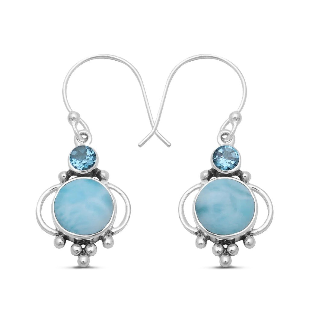 Dangle Earrings Silver Colored Stones