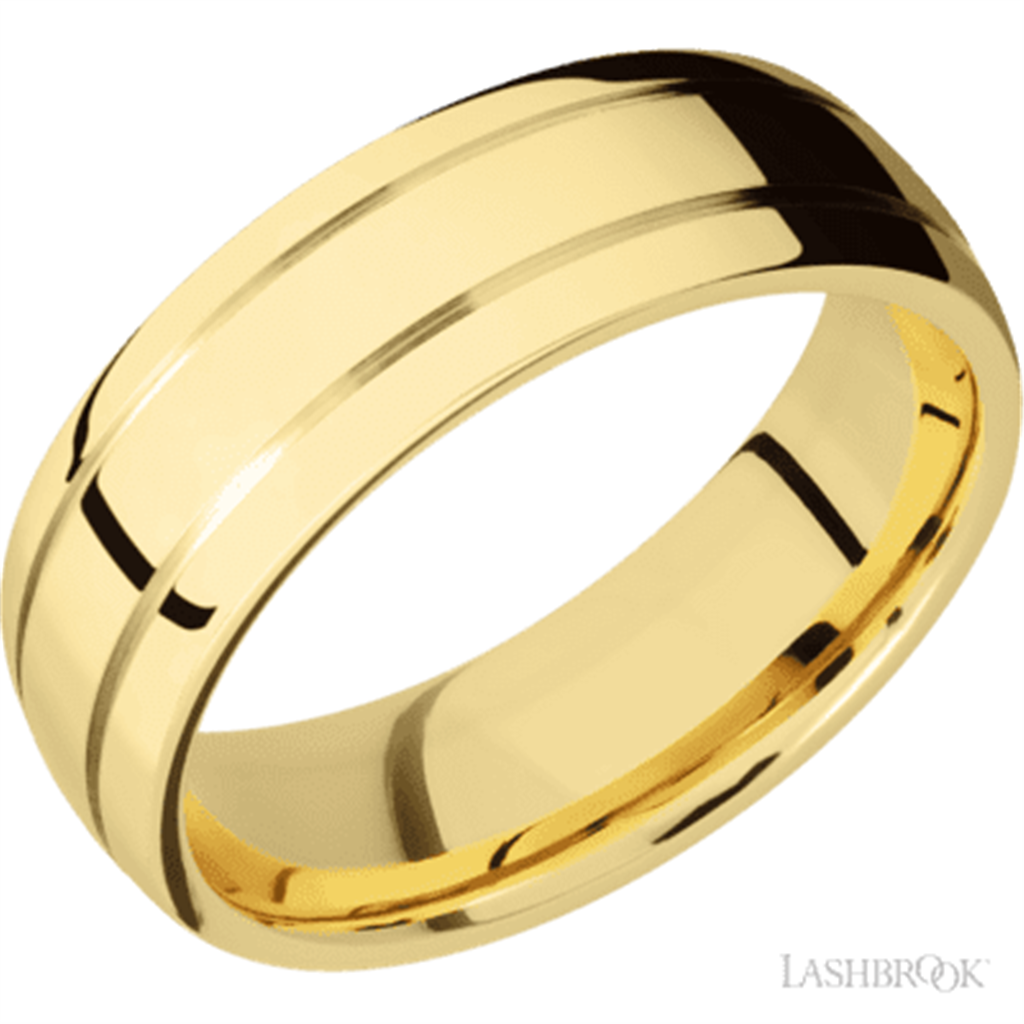 Straight Solid Style Wedding Band 14 KT Yellow 7mm wide size 10