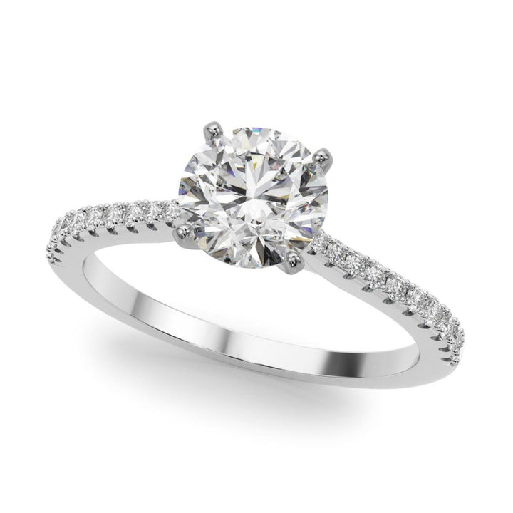 Classic Style Diamond Engagement Ring 14 Karat Gold White 
(Center Stone Not Included)