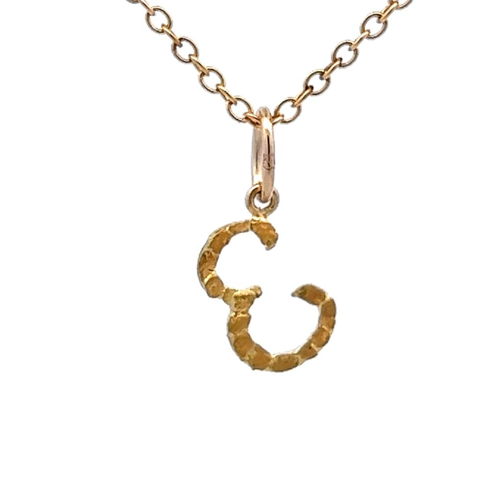 Solitare Style Initial Pendant Brass
