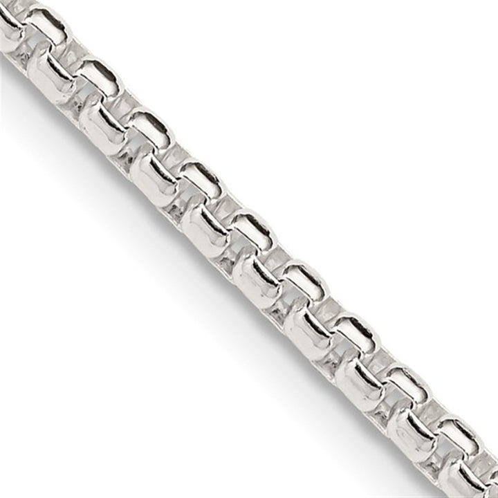 White Sterling Silver 2.6 MM Box Chain 24" Long