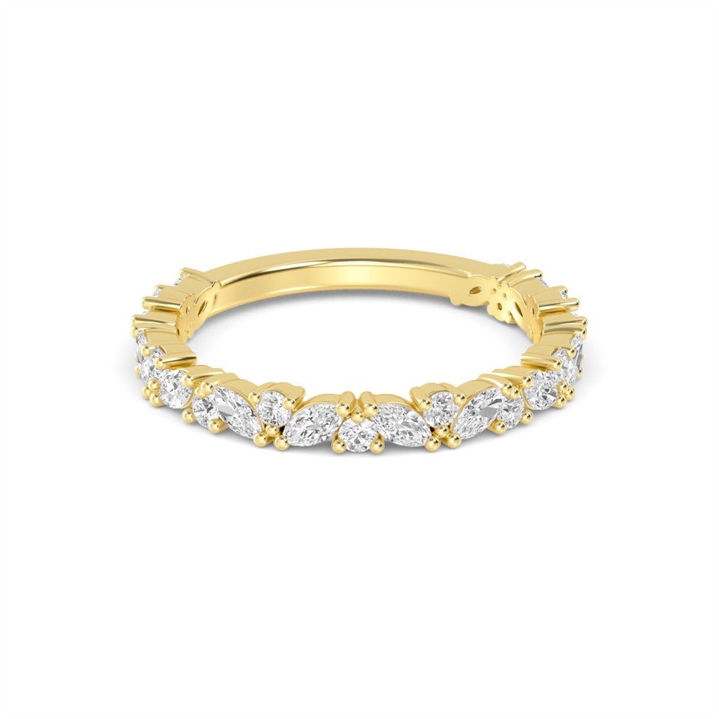 1/2 Anniversary Style Womens Wedding Band Lab Diamond 10 Karat Yellow with Lab Diamonds size 6.5
