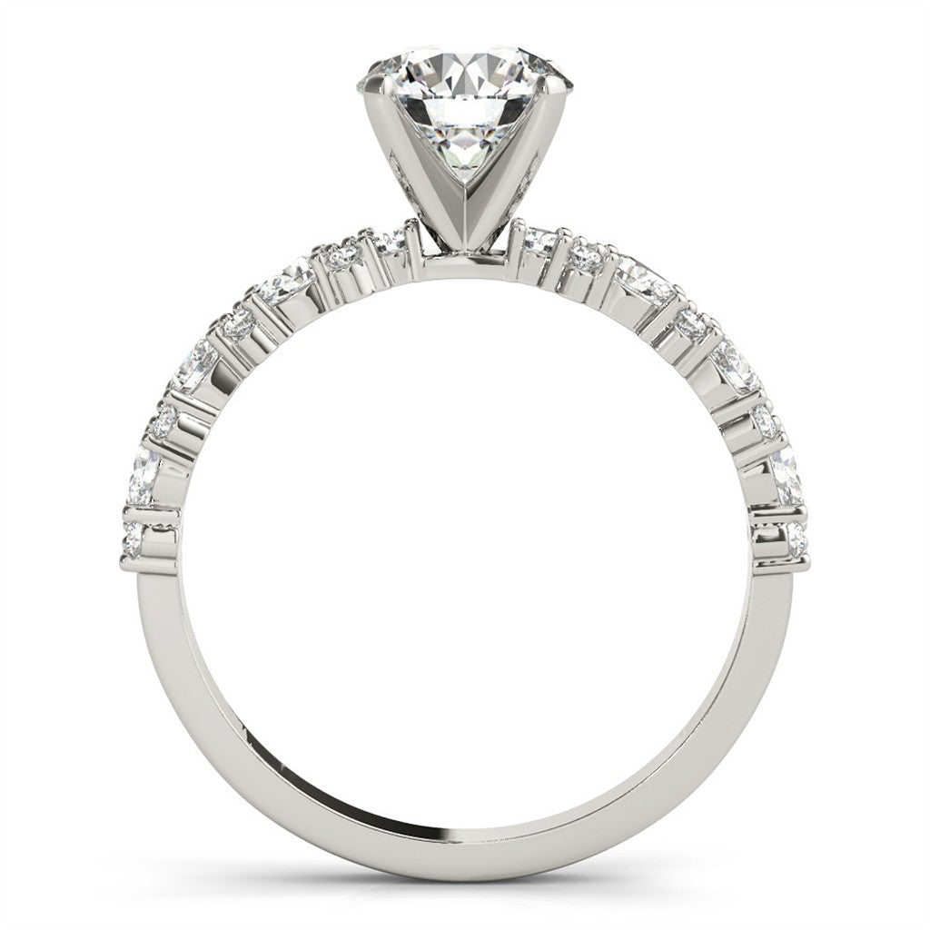 Contemporary Style Diamond Engagement Ring 14 Karat Gold Yellow 
(Center Stone Not Included)