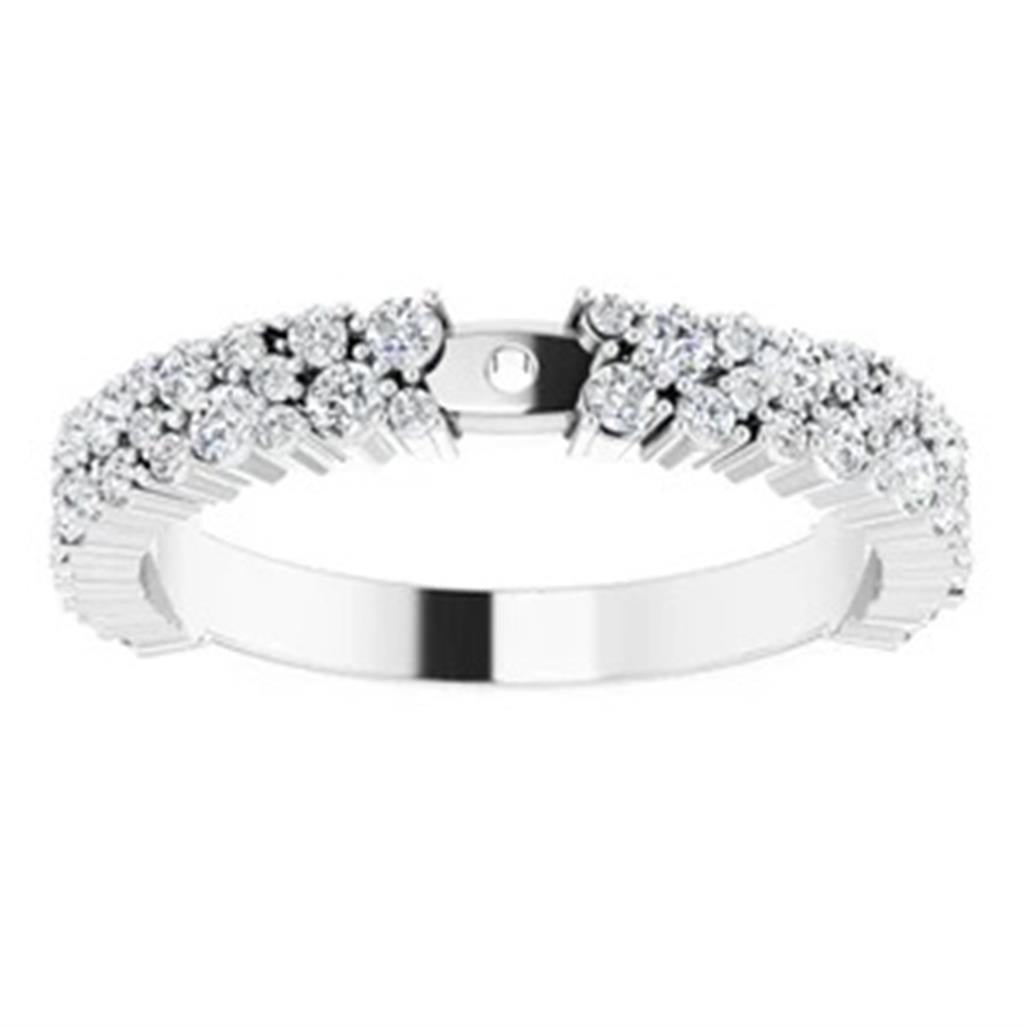 Solitare Accent Style Diamond Engagement Ring Alloy White 
(Center Stone Not Included)