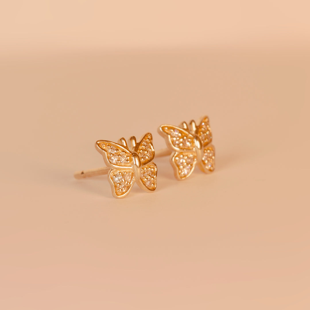 Diamonds Stud Earrings 10 Karat Gold Yellow 0.09 Carat Total Weight