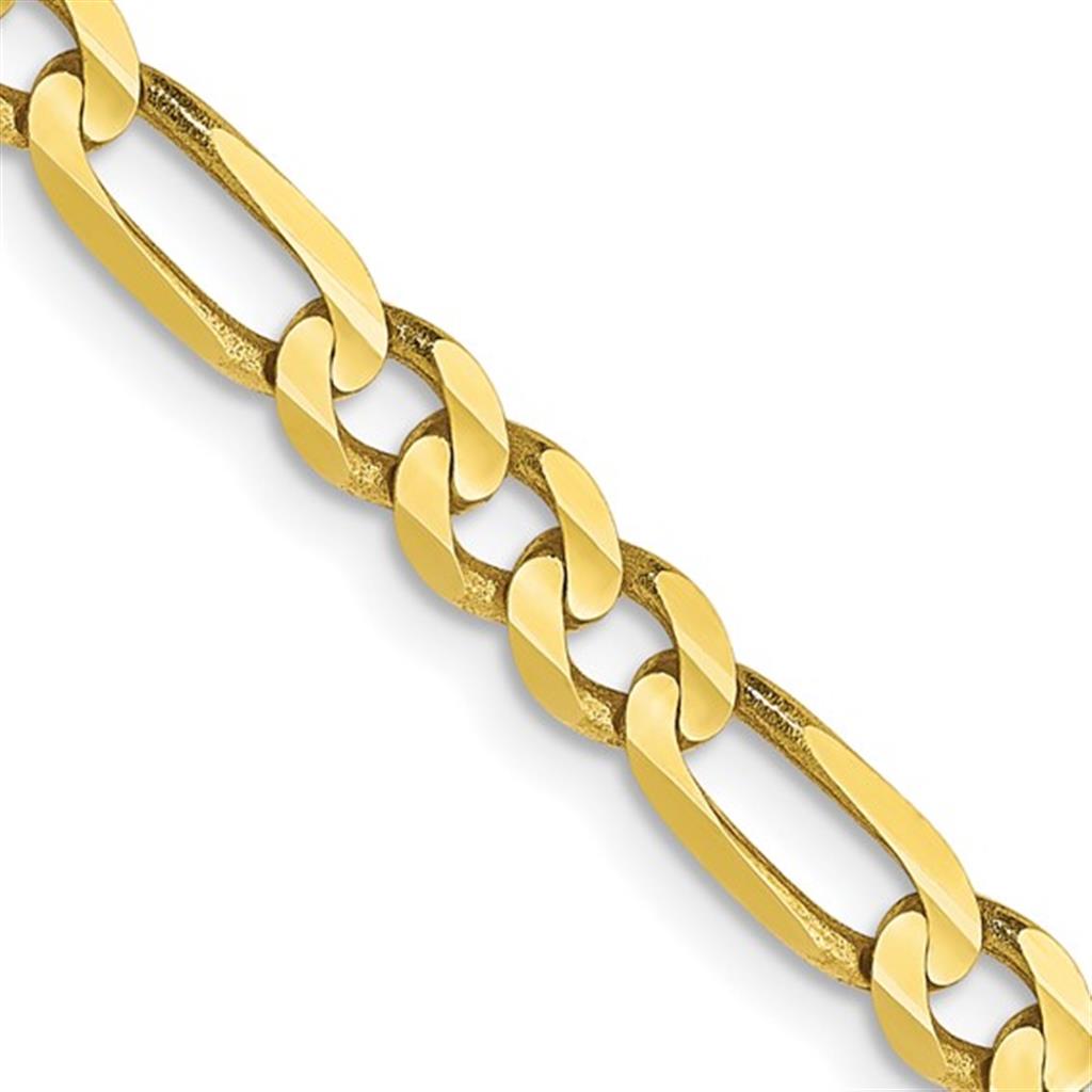 Figaro Link Chain 10 KT Yellow 4 MM Wide 24' In Length