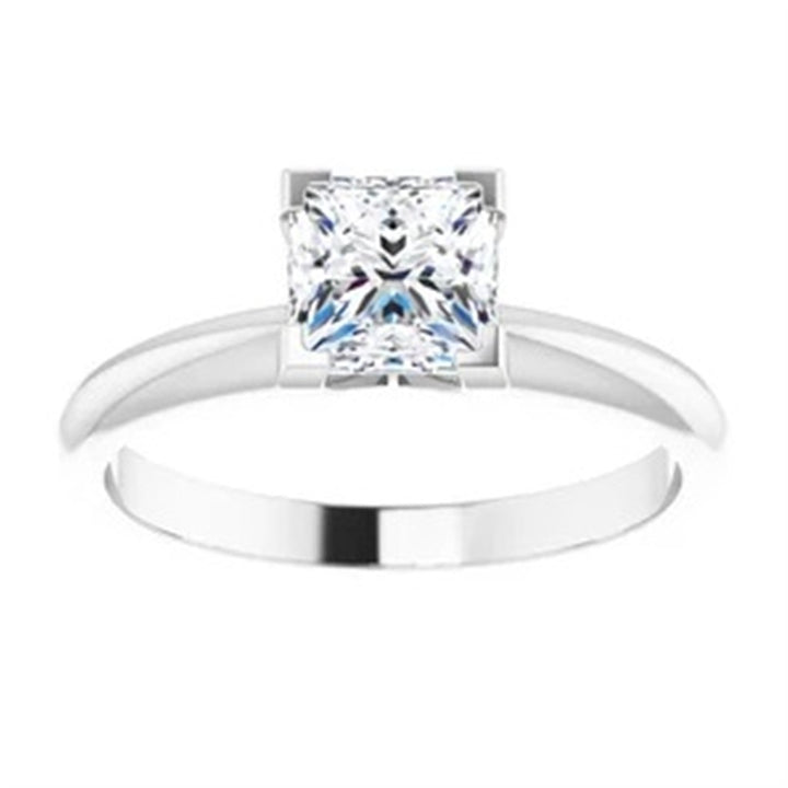 Contemporary Style Diamond Engagement RingBase Metal White