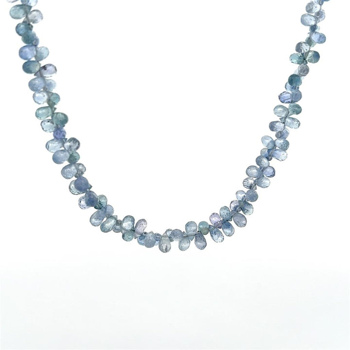 Bluish Purple Sapphire Multi Drop Necklace With a 14 KT Clasp 18" Long
