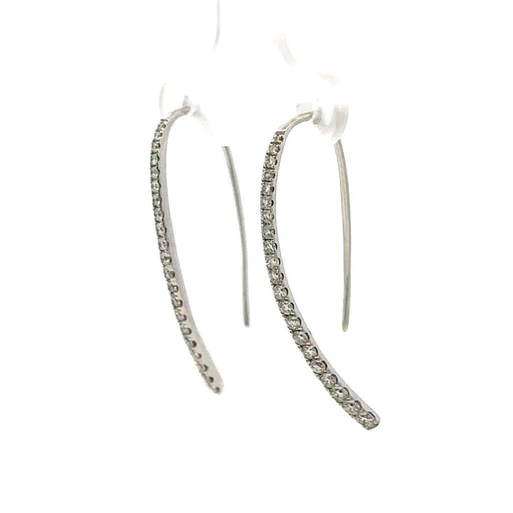 Diamonds Dangle Drop Earrings 18 Karat Gold White 0.70 Carat Total Weight