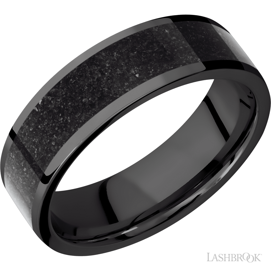 Black Zirconium Alternative Metal Ring 7mm wide Size 12.5
