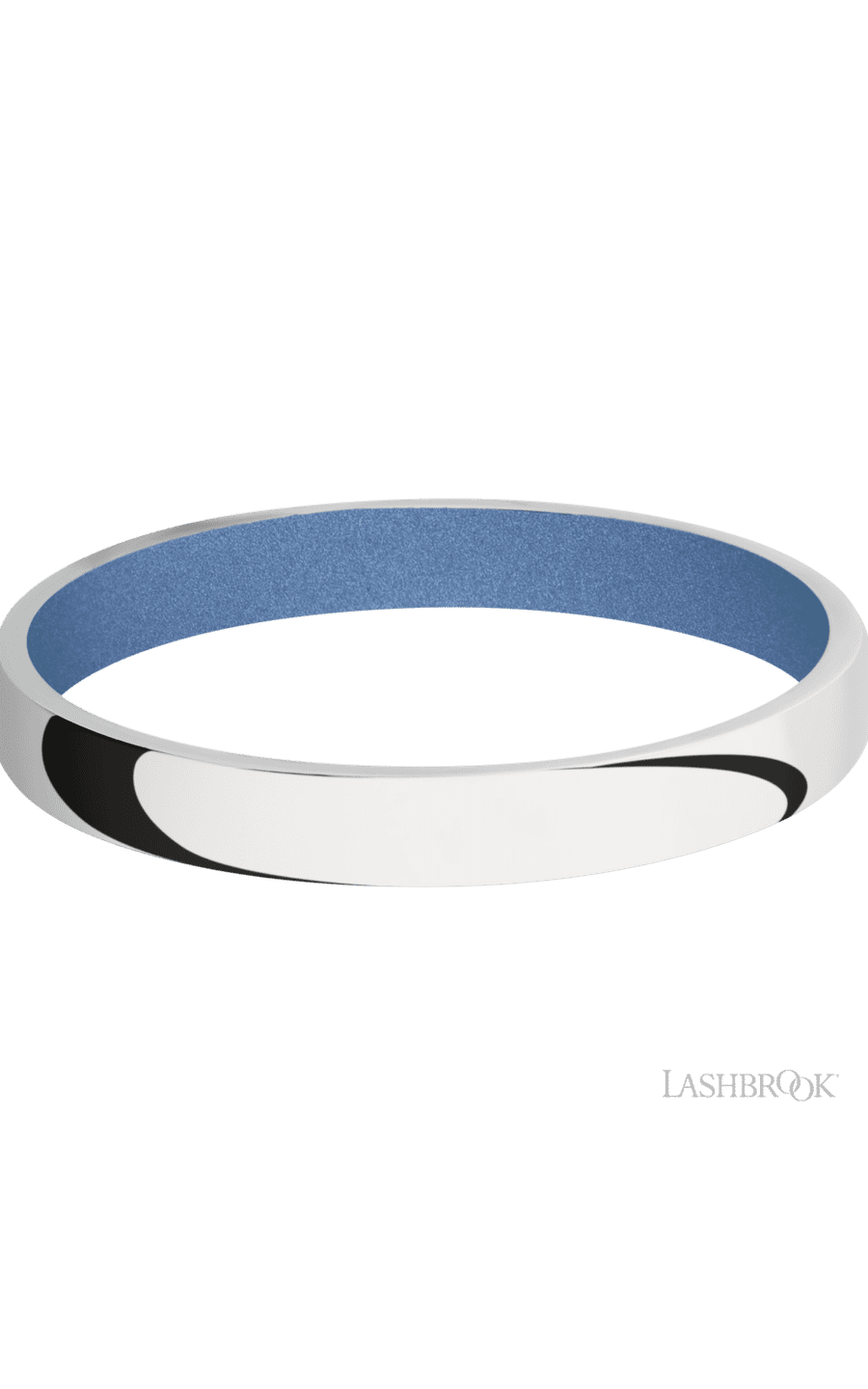 3 mm wide Domed 14K White Gold band featuring a Crushed Orchid sleeve.