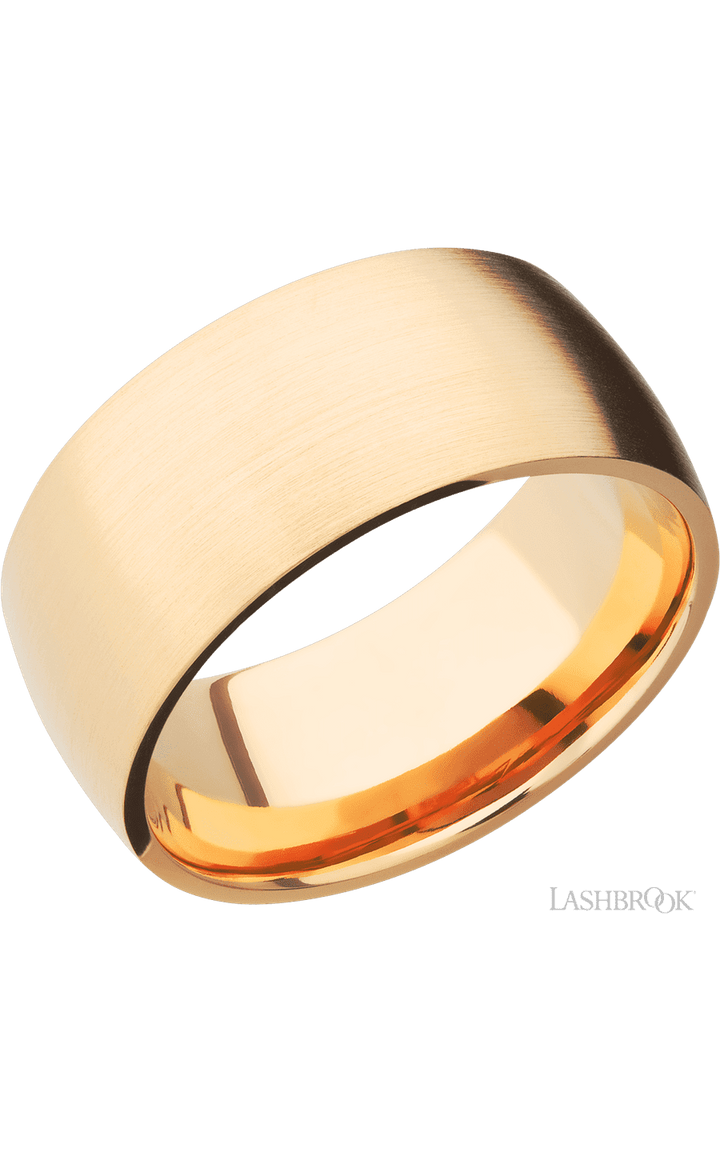 10 mm wide Domed 14K Yellow Gold band.