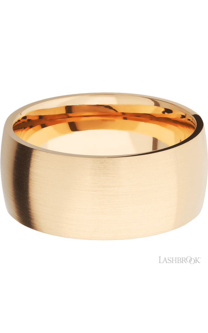 10 mm wide Domed 14K Yellow Gold band.