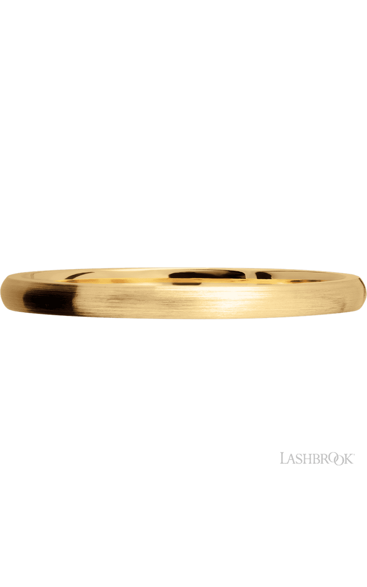 2 mm wide Domed 14K Yellow Gold band.