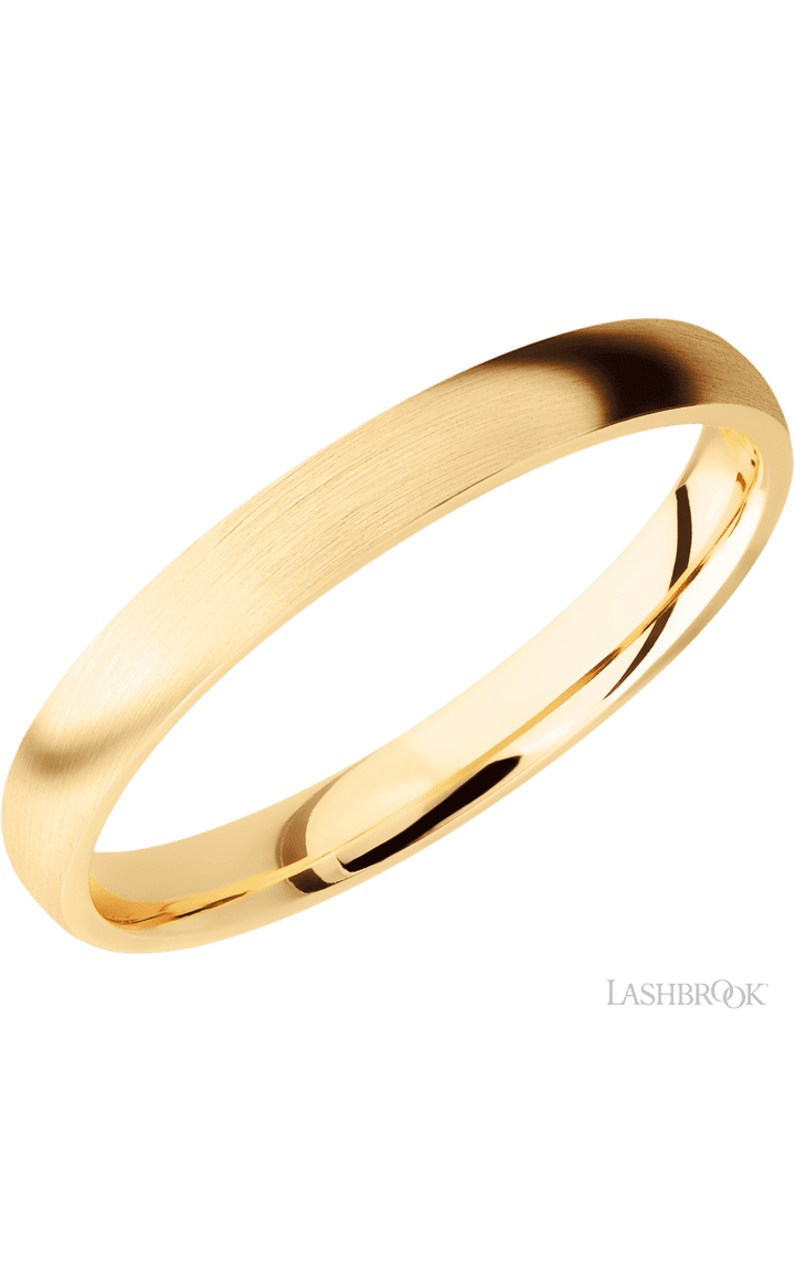 3 mm wide Domed 14K Yellow Gold band.