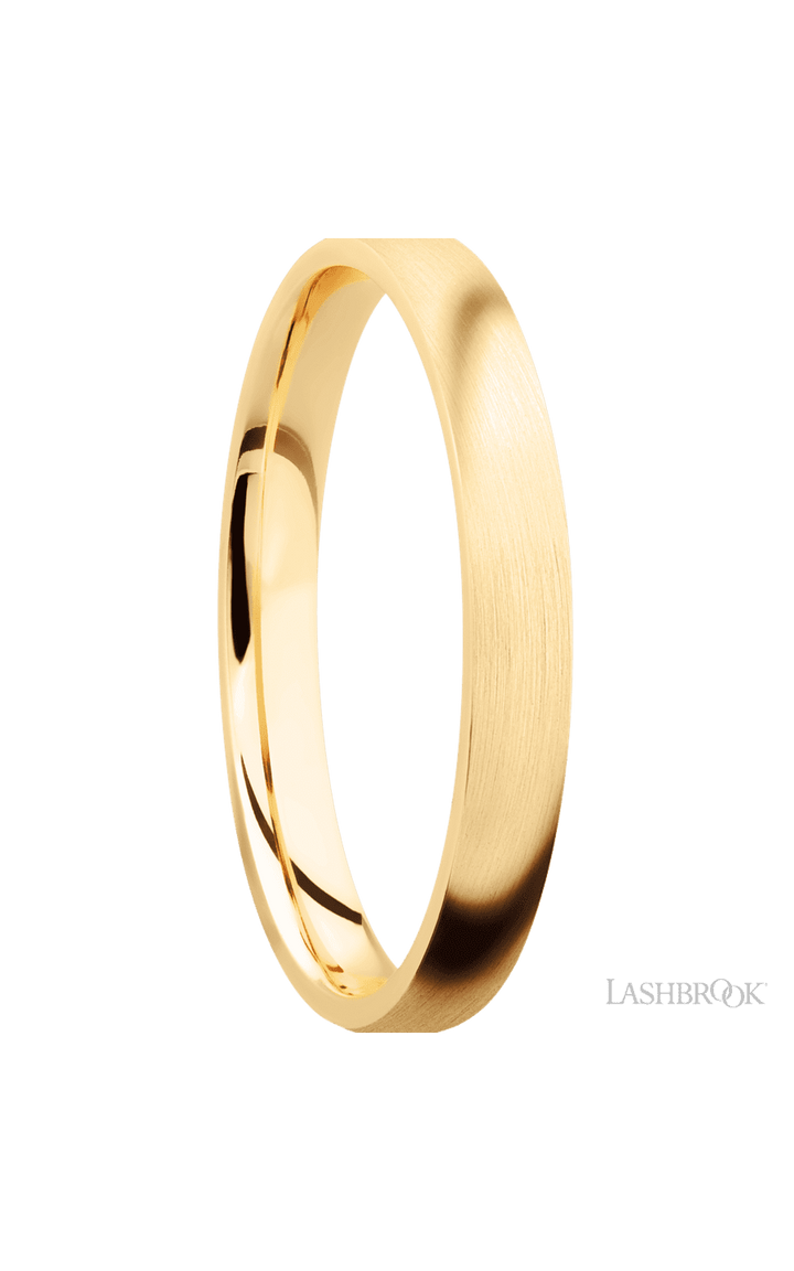3 mm wide Domed 14K Yellow Gold band.