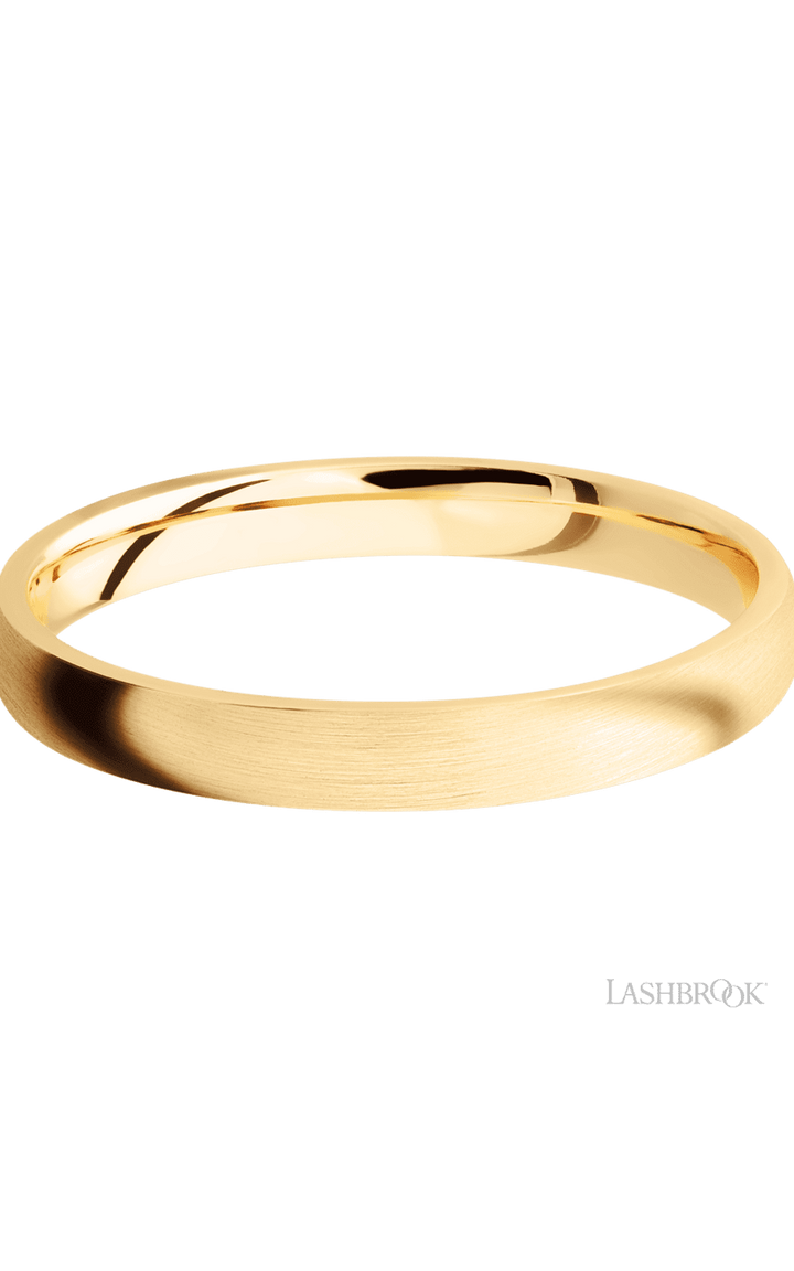 3 mm wide Domed 14K Yellow Gold band.
