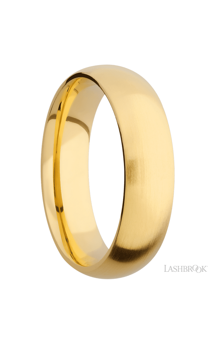 6 mm wide Domed 14K Yellow Gold band.