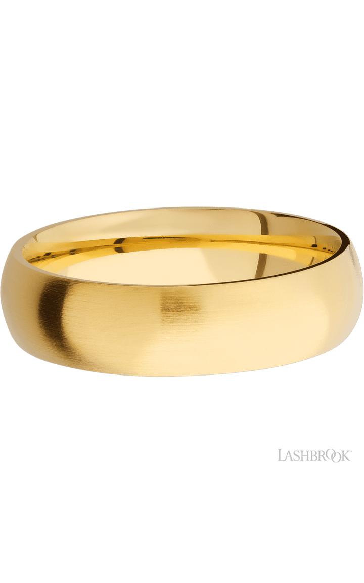 6 mm wide Domed 14K Yellow Gold band.
