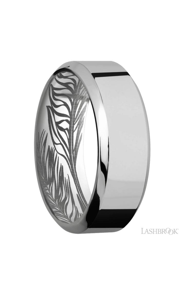 8 mm wide High Bevel Titanium band.