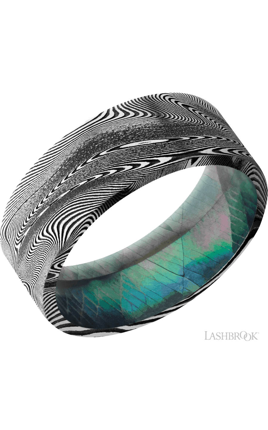 8 mm wide Flat Tightweave band featuring a Black Mother of Pearl sleeve.
