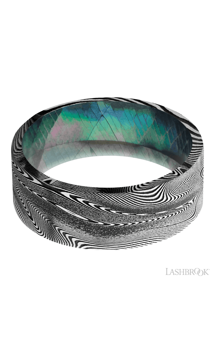 8 mm wide Flat Tightweave band featuring a Black Mother of Pearl sleeve.