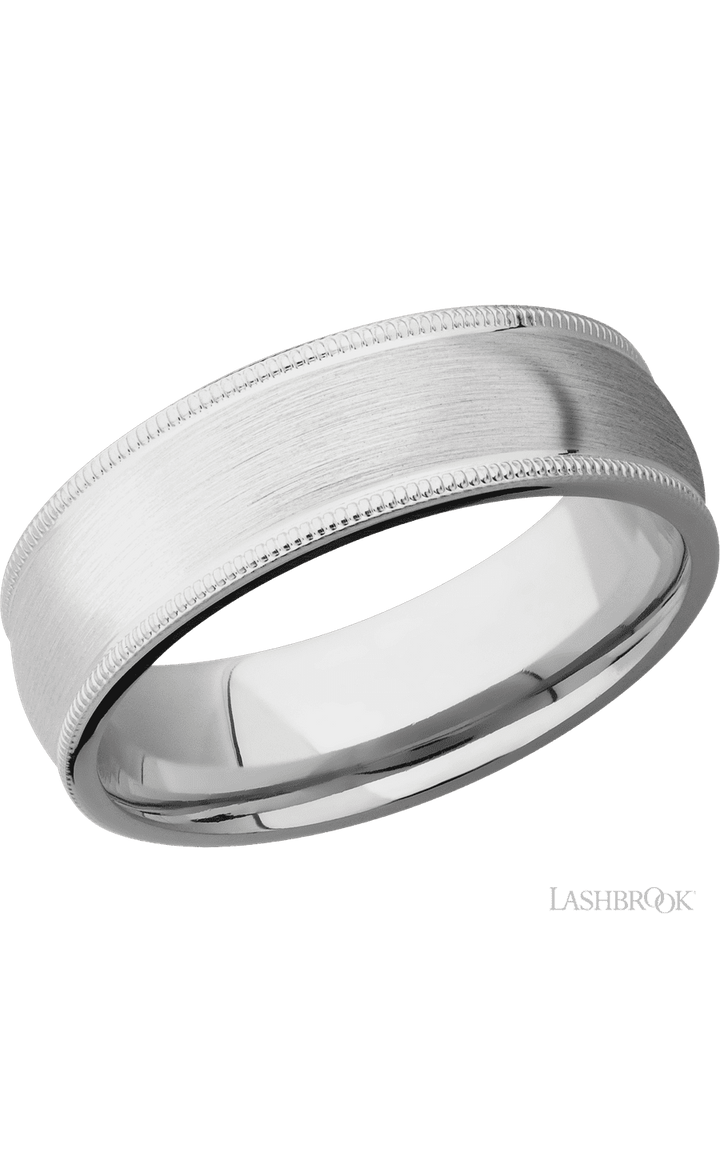7 mm wide Domed Milgrain Edges Cobalt Chrome band.