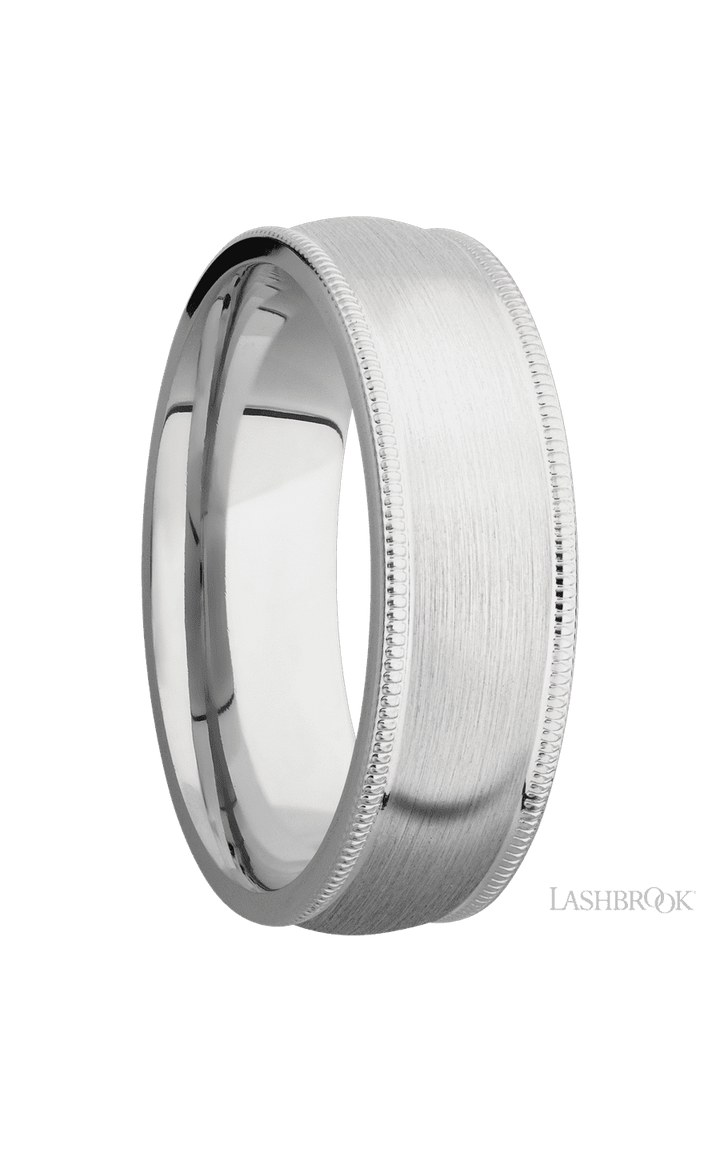 7 mm wide Domed Milgrain Edges Cobalt Chrome band.