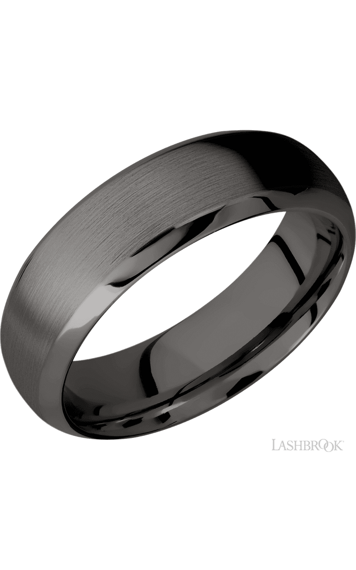 7 mm wide Domed Bevel Tantalum Noir band.