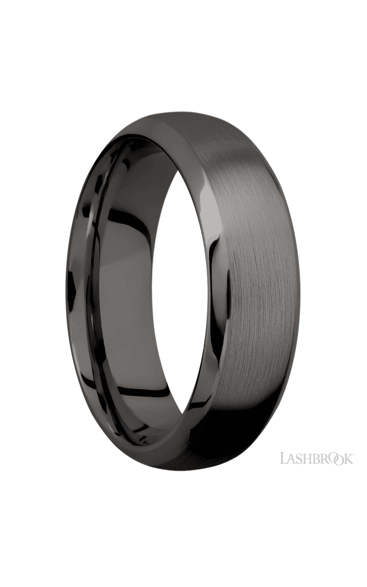 7 mm wide Domed Bevel Tantalum Noir band.