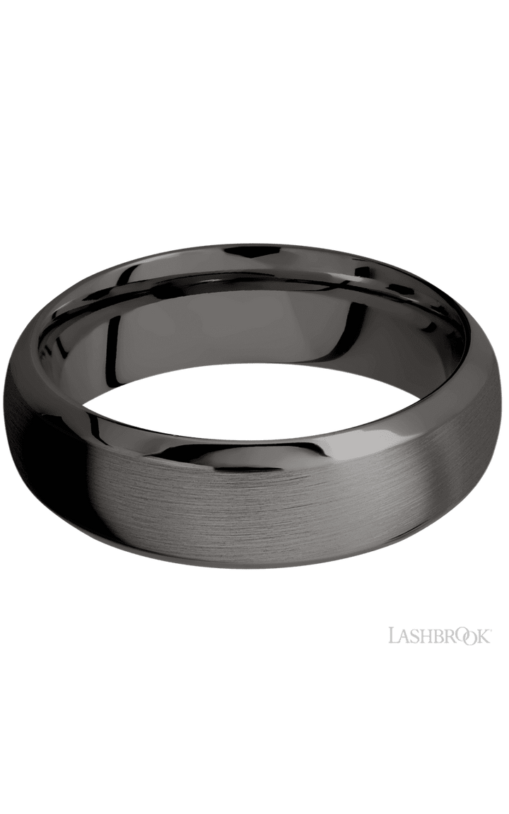 7 mm wide Domed Bevel Tantalum Noir band.