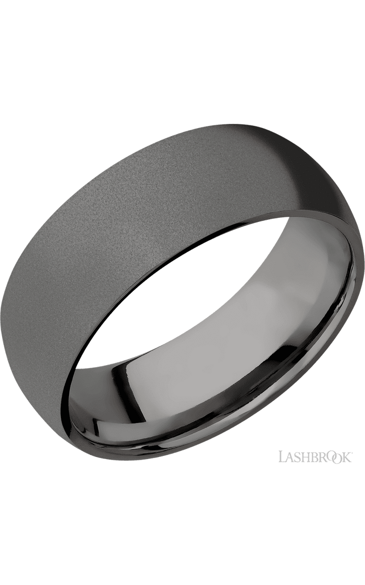 8 mm wide Domed Tantalum Noir band.