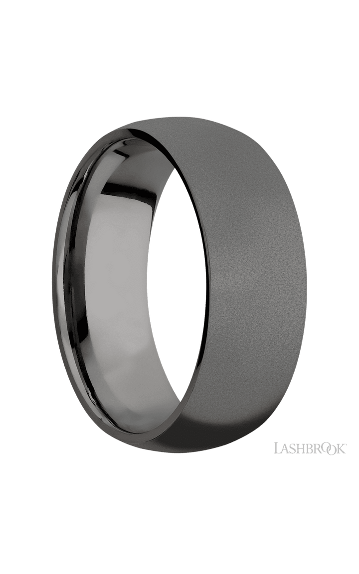 8 mm wide Domed Tantalum Noir band.