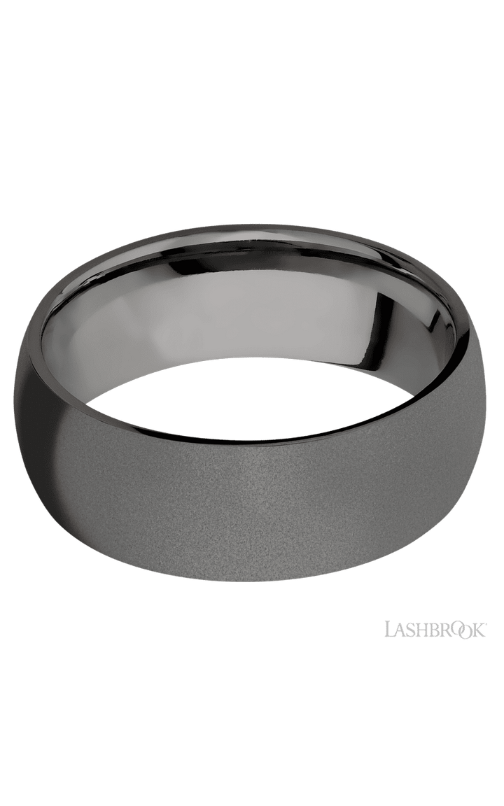 8 mm wide Domed Tantalum Noir band.