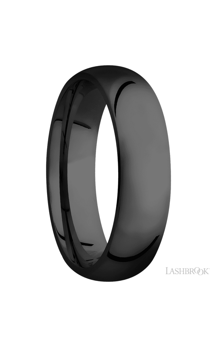 6 mm wide Domed Zirconium band.