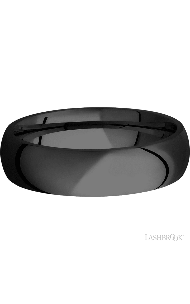 6 mm wide Domed Zirconium band.