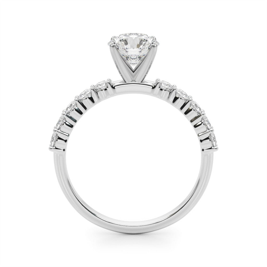 Classic Style Diamond Engagement Ring 14 Karat Gold White 
(Center Stone Not Included)