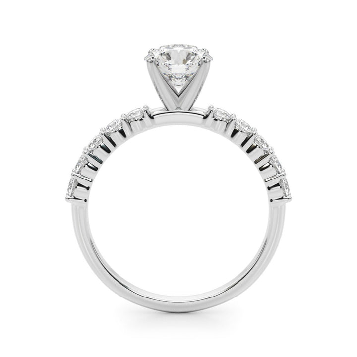 Classic Style Diamond Engagement Ring 14 Karat Gold White 
(Center Stone Not Included)