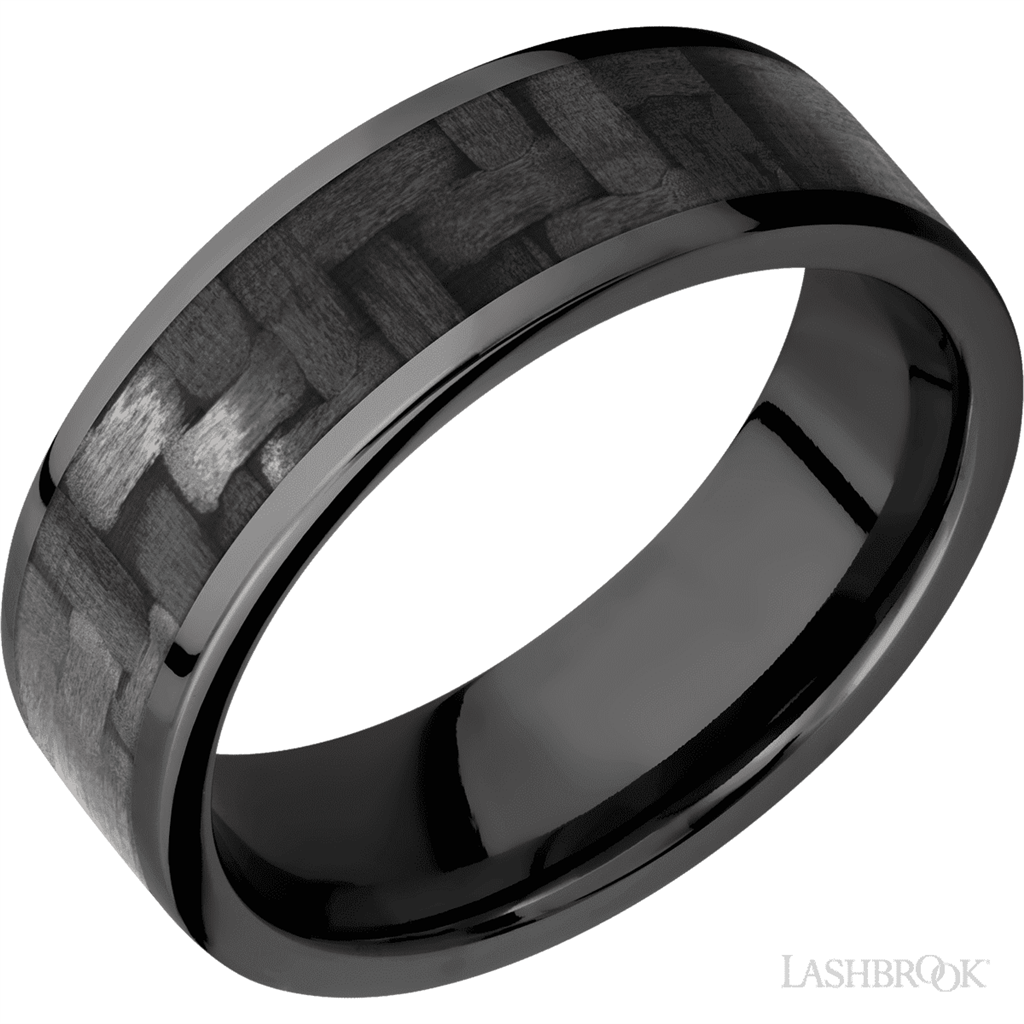 Black Zirconium Alternative Metal Ring 7mm wide Size 11.25