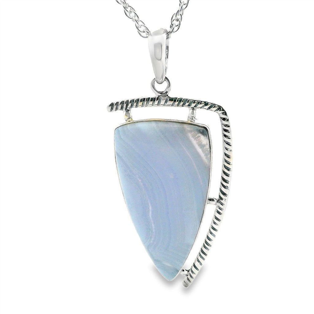 Free Form Pendant Sterling Silver Silver with Various Shapes Larimar