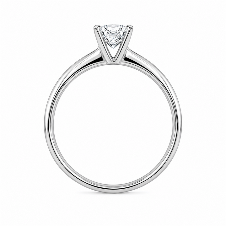 Solitare Diamond Engagement Ring White 14 Karat Gold With A 0.50 Carat Round Shape Diamond Center