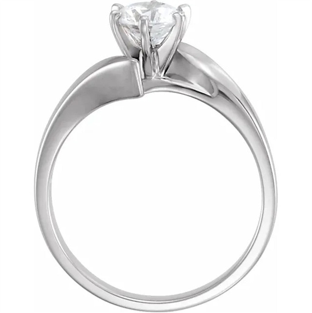 Contemporary Style Diamond Engagement Ring14 Karat Gold White
