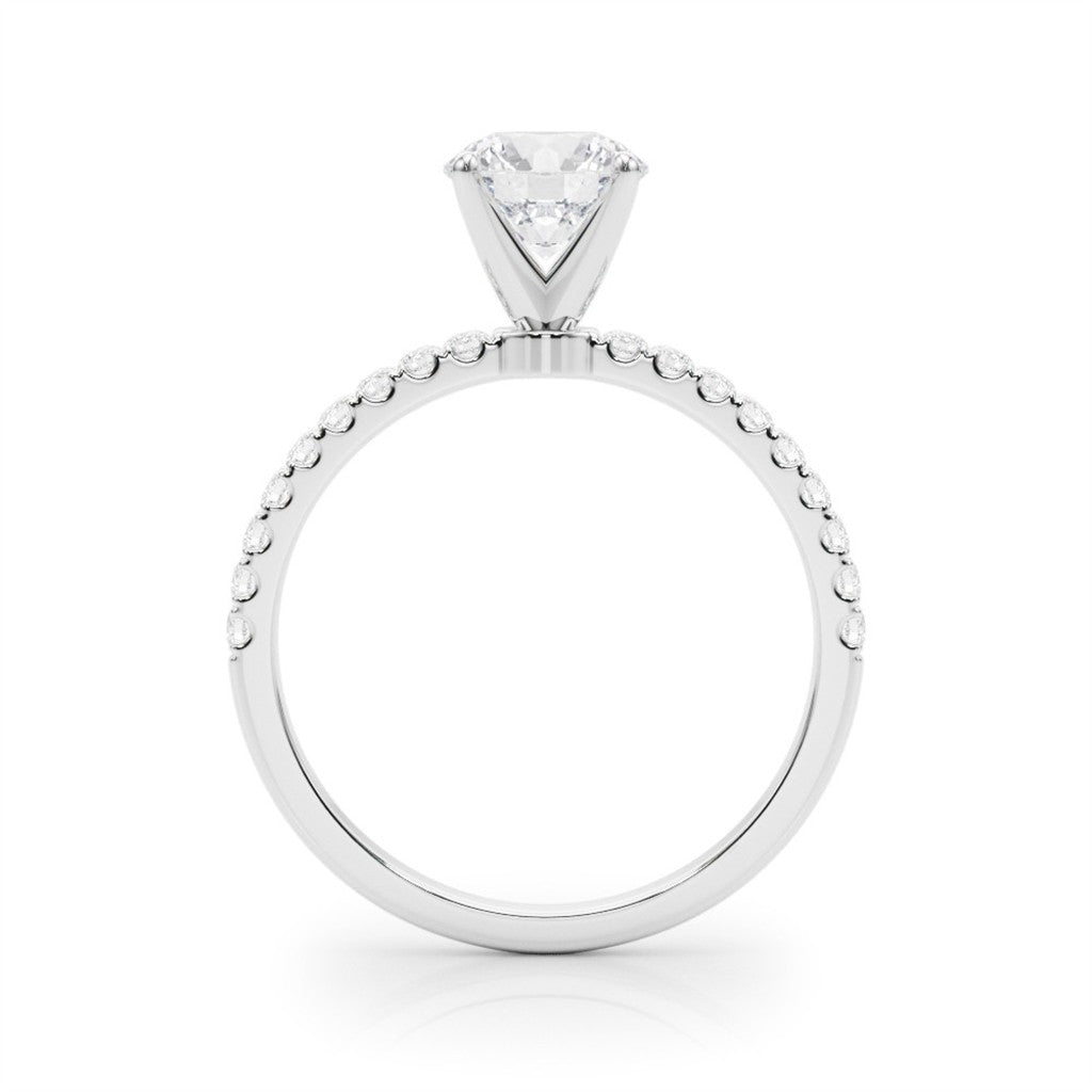 Classic Style Diamond Engagement Ring 14 Karat Gold White 
(Center Stone Not Included)