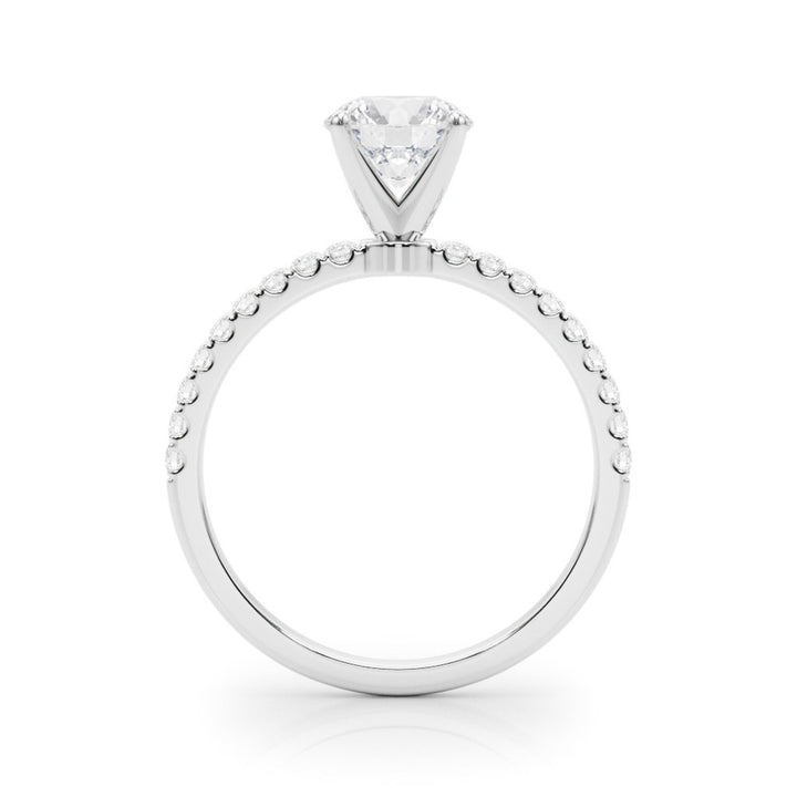 Classic Style Diamond Engagement Ring 14 Karat Gold White 
(Center Stone Not Included)